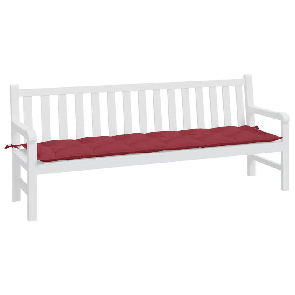 Vidaxx cojín para banco de jardín 200x50x7 cm tela oxford rojo vino