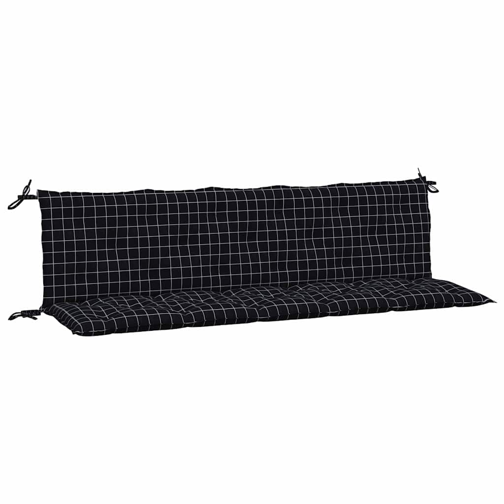 VidaXL coussins de banc de jardin 2 pcs tissu oxford motif losange noir