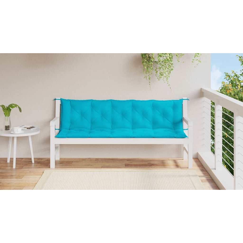 VidaXL coussins de banc de jardin 2 pcs tissu oxford turquoise