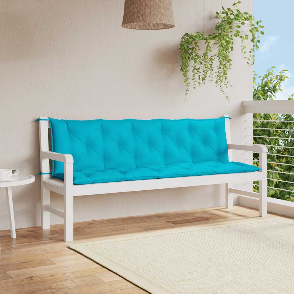 VidaXL coussins de banc de jardin 2 pcs tissu oxford turquoise