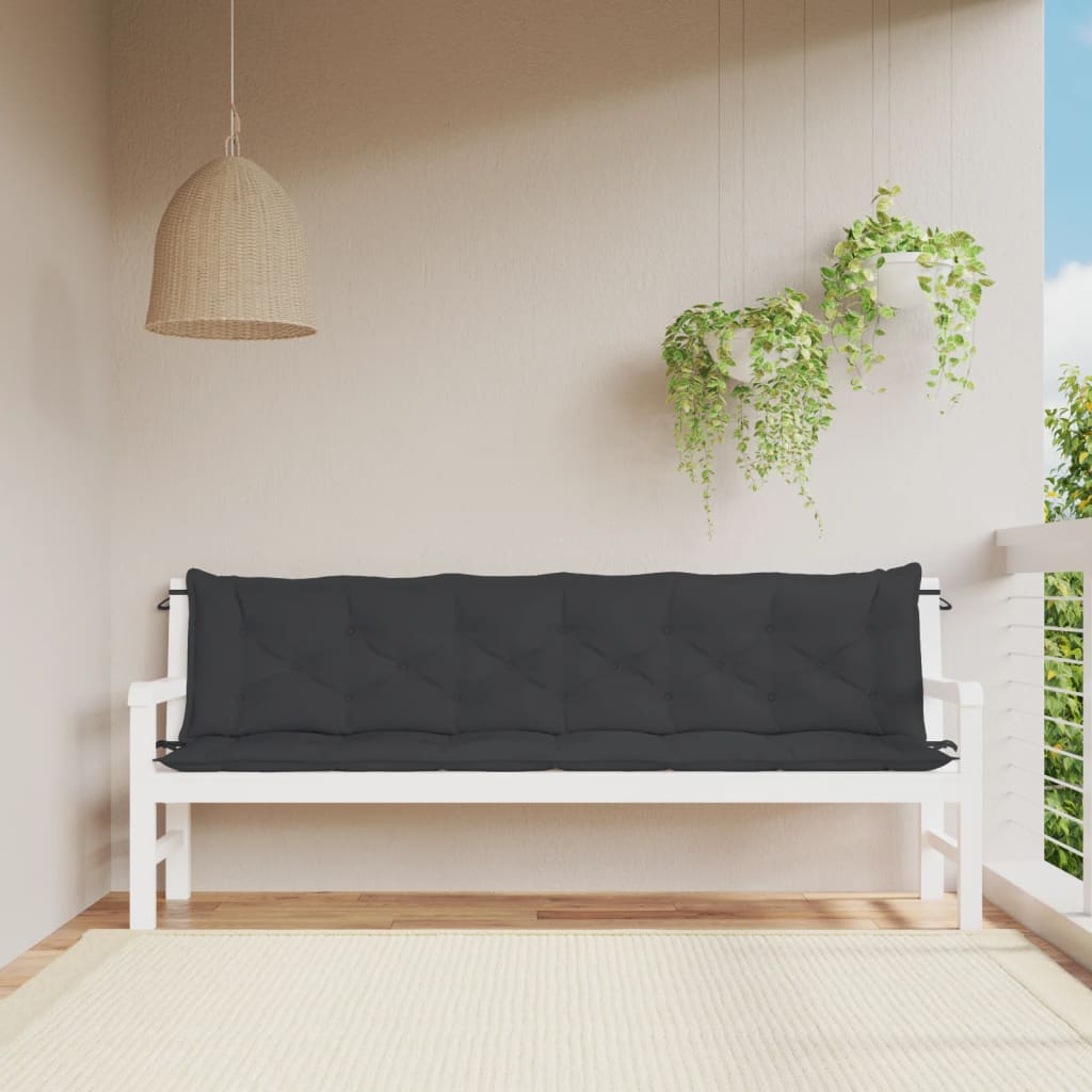 Vidaxl Garden Bench CUDIONS 2 ST 200x50x7 CM Oxford Fabric Black