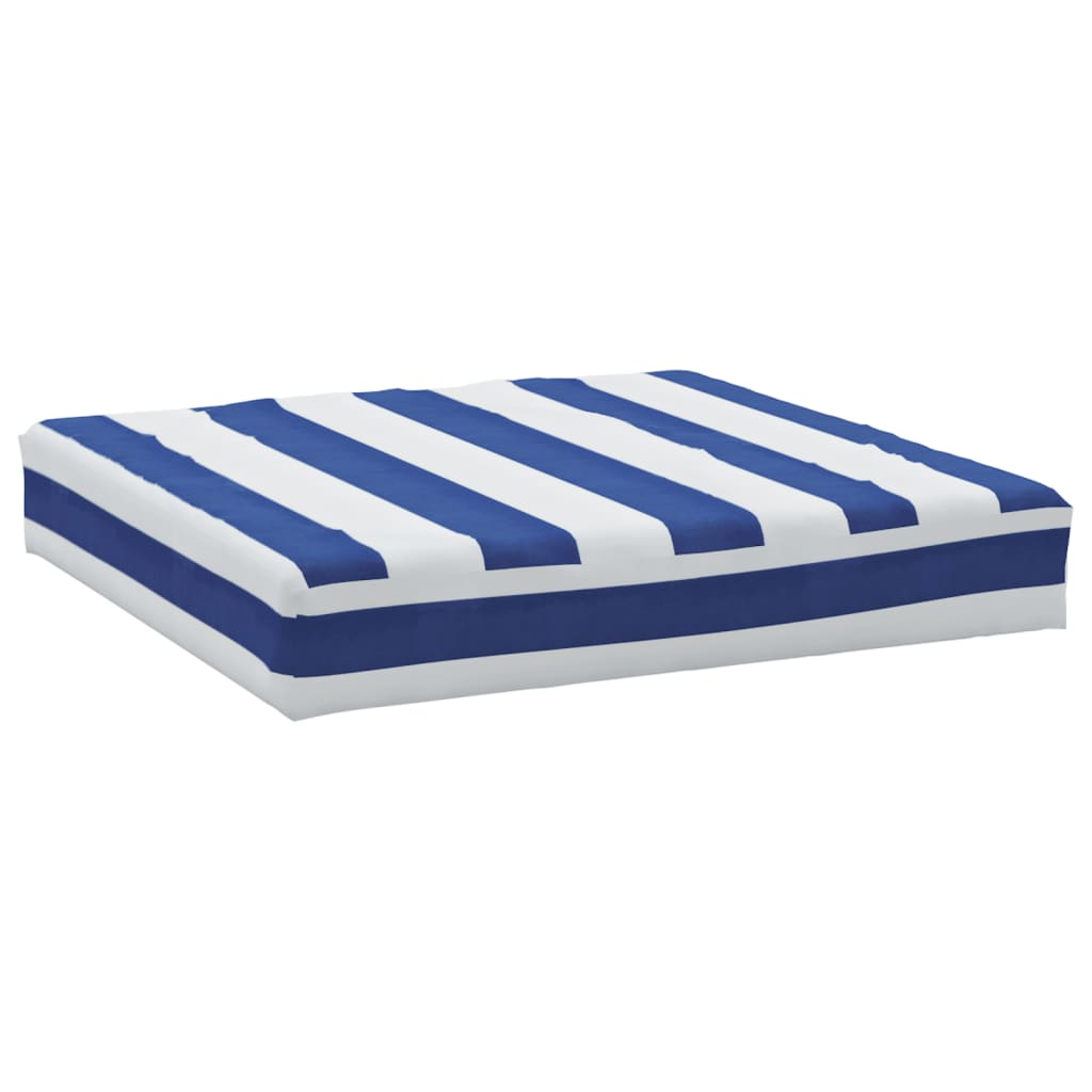 Vidaxl pallet cushion striped 60x60x8 cm oxford fabric blue and white