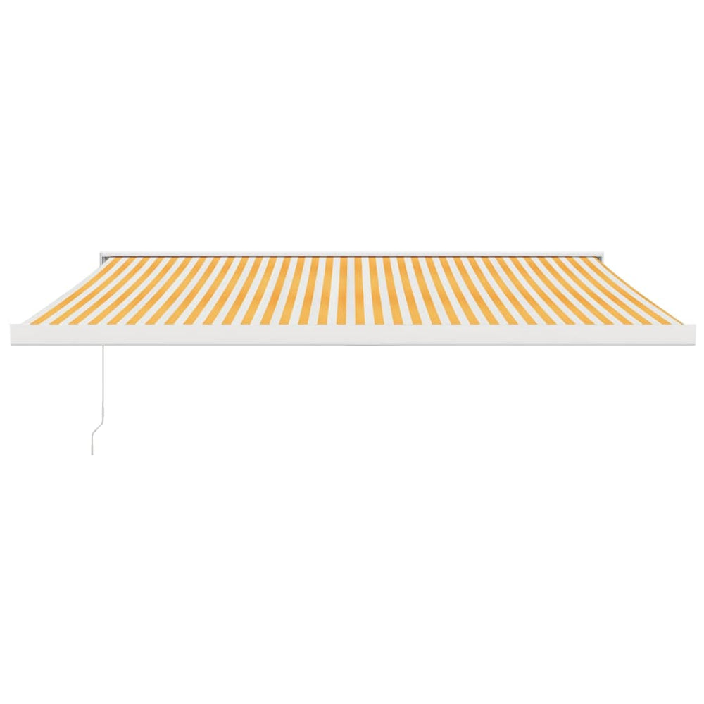 Vidaxl utvidbar markise 4x3 m stoff og aluminiumgult og hvitt