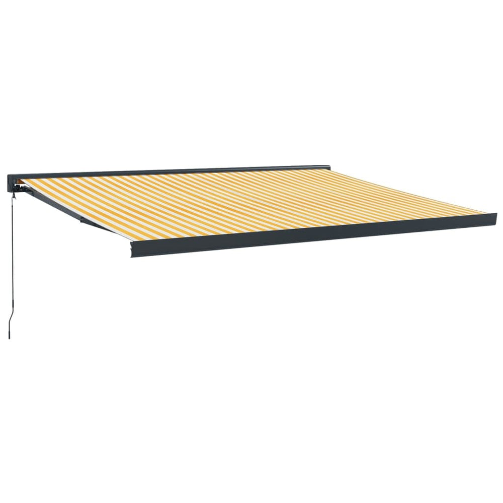 VidaXL Retractable Awning 4.5x3 m Fabric and Aluminum Yellow and White