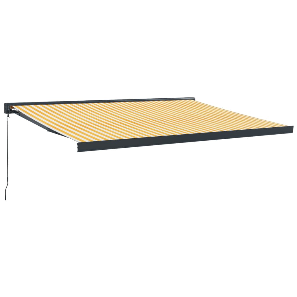 VidaXL Retractable Awning 4.5x3 m Fabric and Aluminum Yellow and White