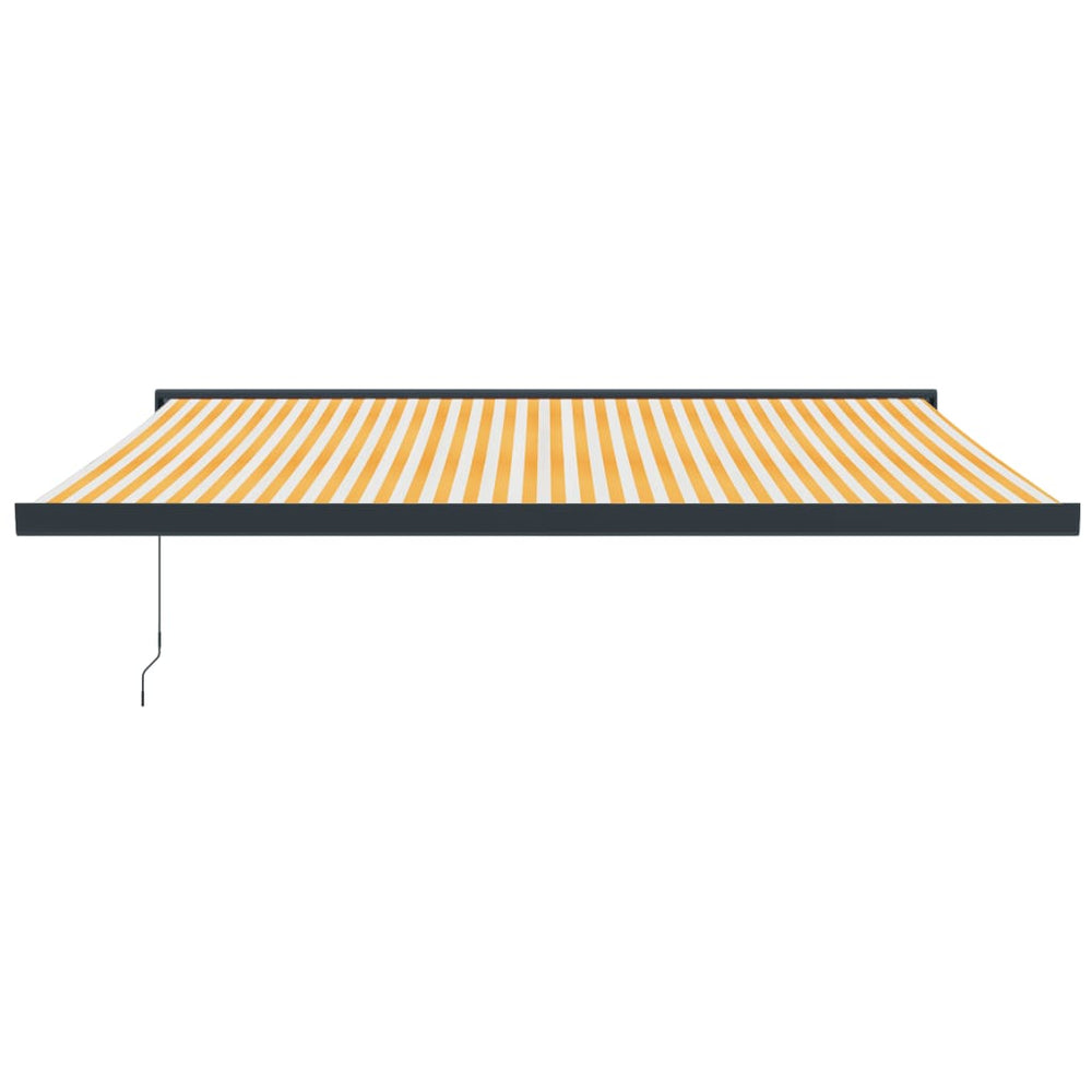 VidaXL Retractable Awning 4.5x3 m Fabric and Aluminum Yellow and White