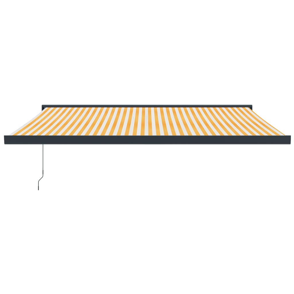 VidaXL Retractable Awning 4.5x3 m Fabric and Aluminum Yellow and White