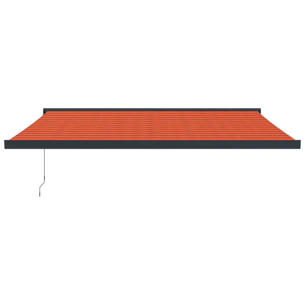 VidaXL Retractable Awning 4.5x3 m Fabric and Aluminum Orange and Brown