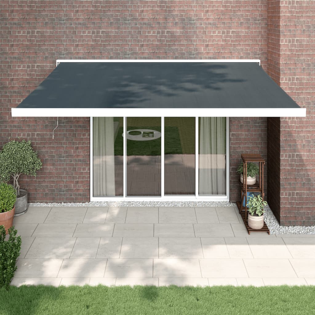 Vidaxl Extendable tende 4,5x3 m tkanina in aluminijast antracit