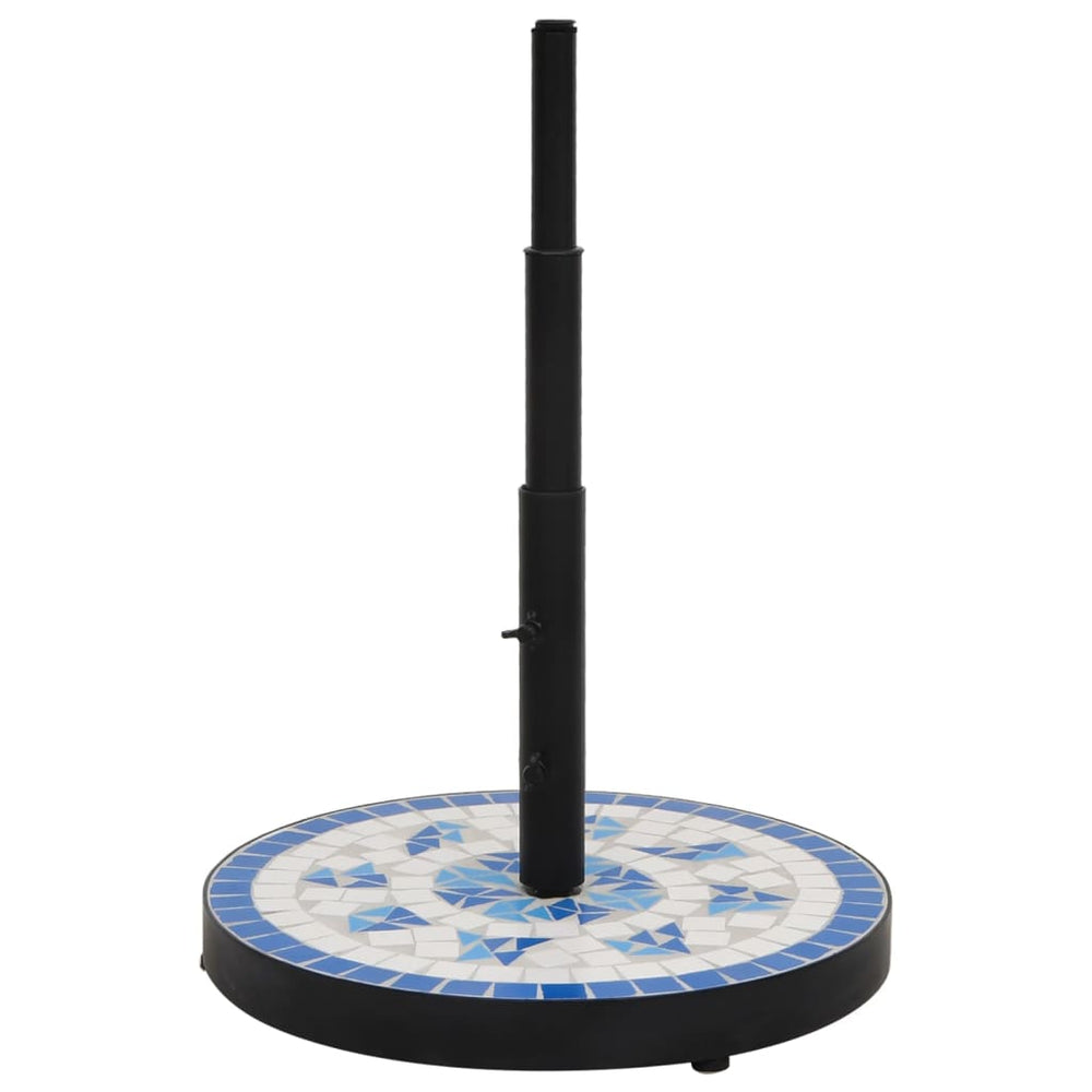 VidaXL pied de parasol rond 12 kg bleu et blanc