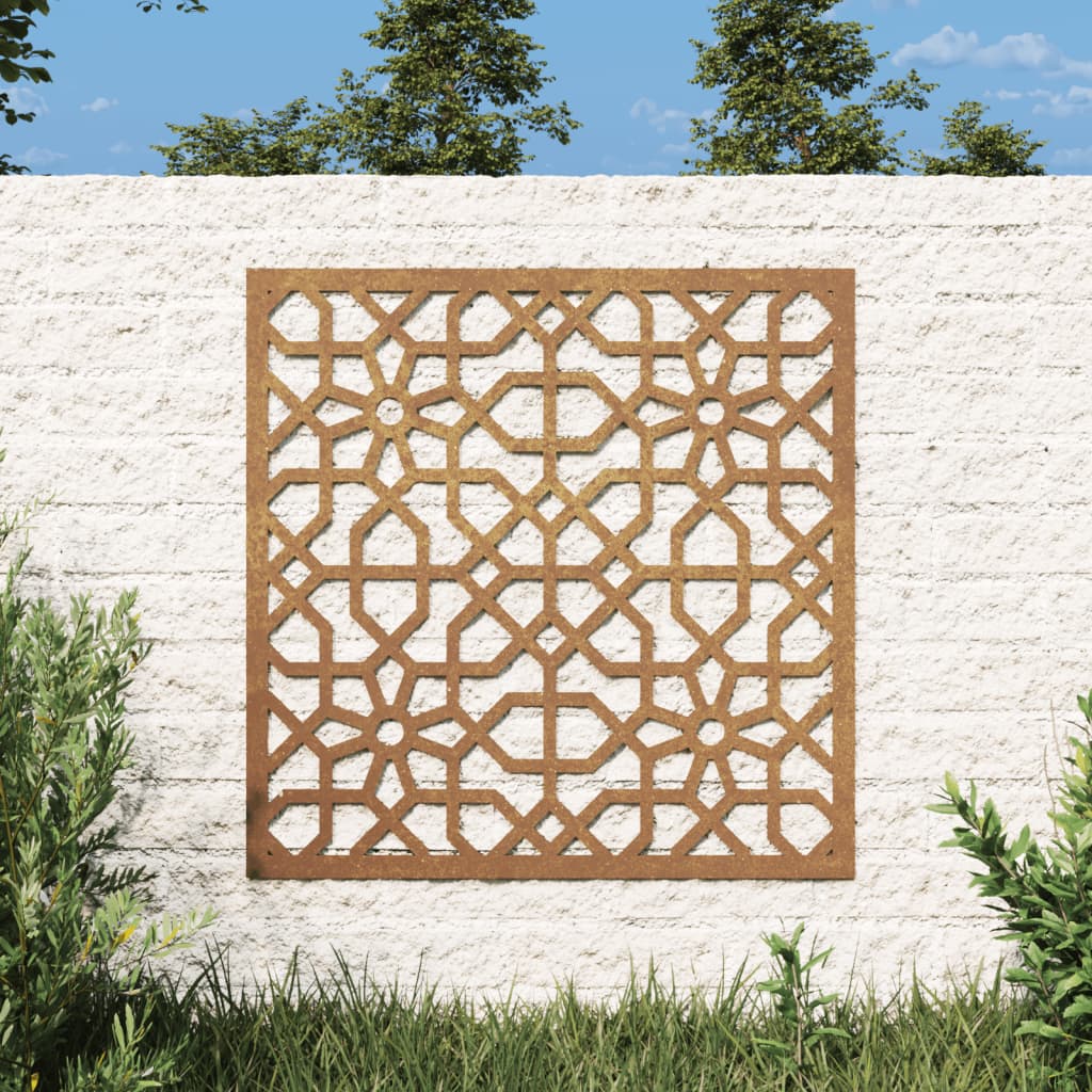 Vidaxl Decorazione murale giardino Mori Design 55x55 cm Cortenstaal