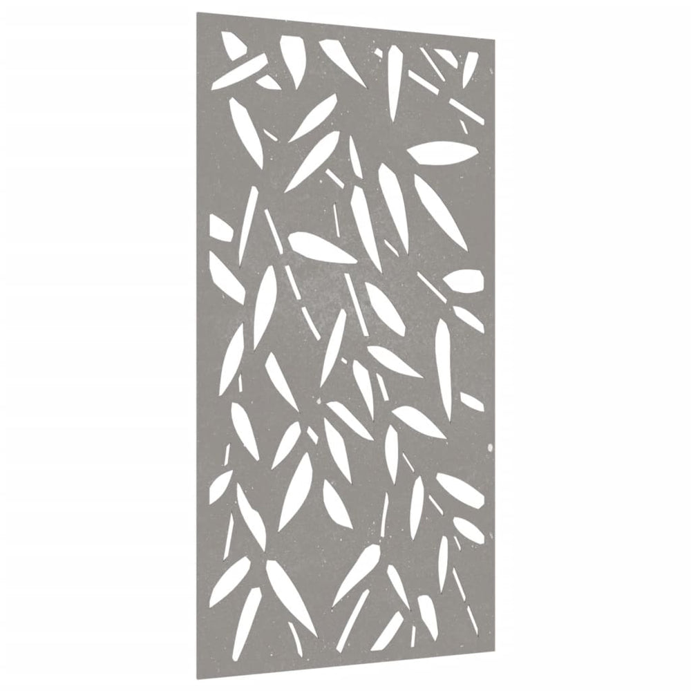 VidaXL Decorazione murale da giardino design foglia di bambù 105x55 cm in acciaio corten