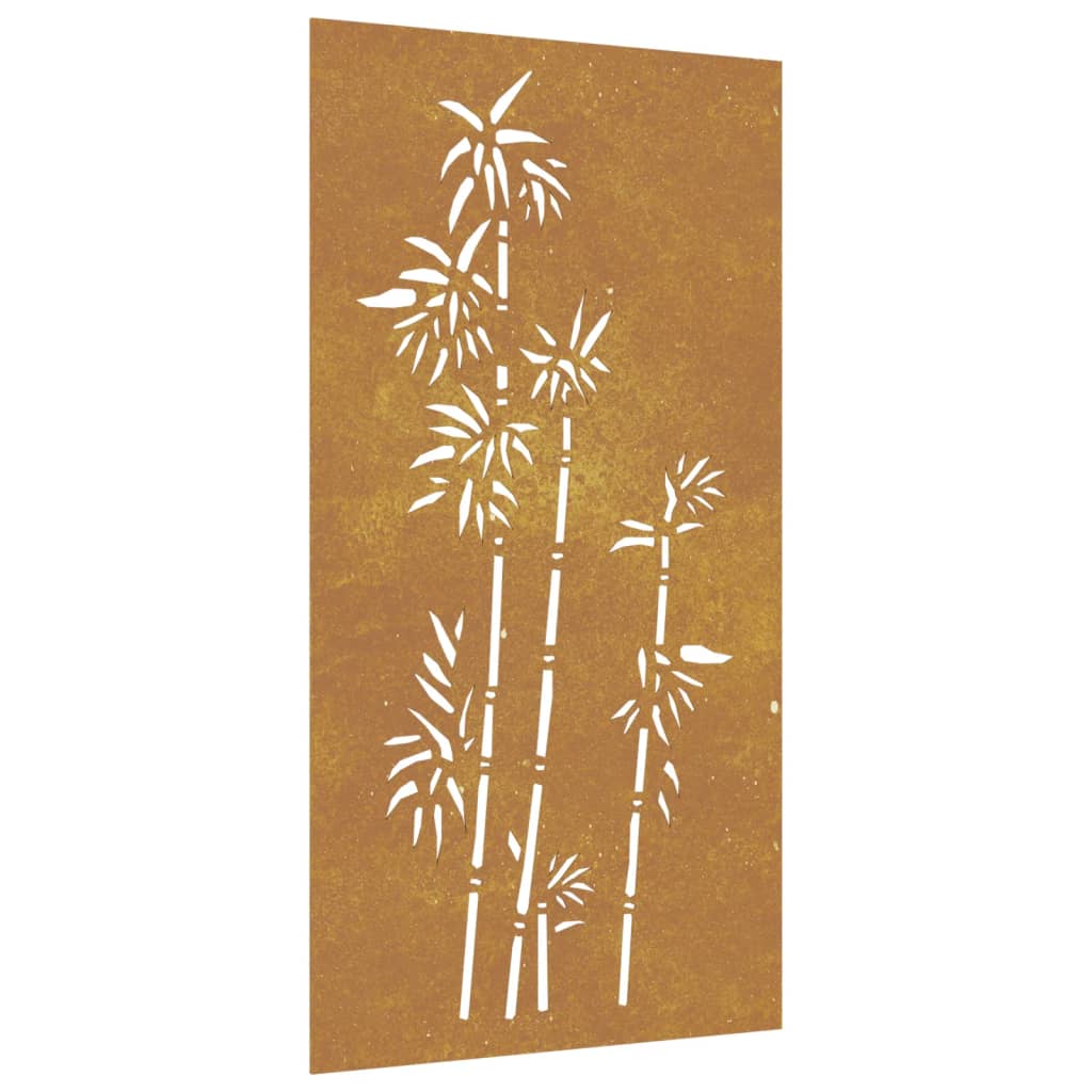 Vidaxl Decorazione murale Design di bambù da giardino 105x55 cm Cortenstaal