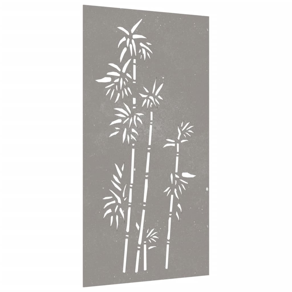 Vidaxl Decorazione murale Design di bambù da giardino 105x55 cm Cortenstaal