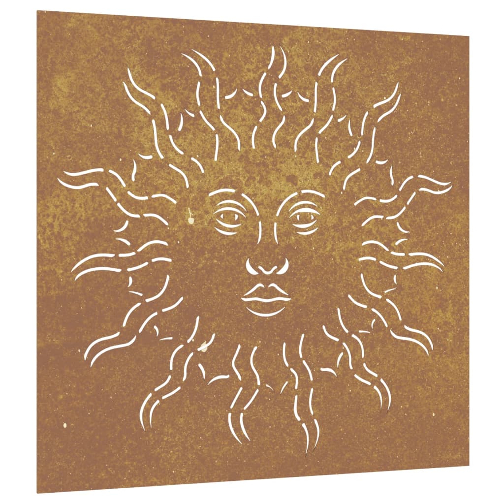 Vidaxl wall decoration garden sun design 55x55 cm corten steel