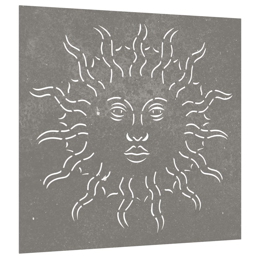 Vidaxl wall decoration garden sun design 55x55 cm corten steel