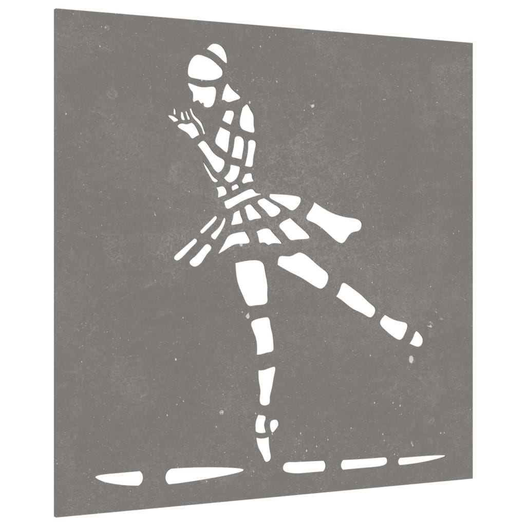 Vidaxl Wall decoration garden ballet dancer design 55x55 cm corten steel
