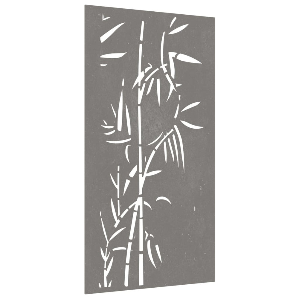 VidaXL Dekoracja ścienna w kształcie bambusa ogrodowego, 105x55 cm, stal corten