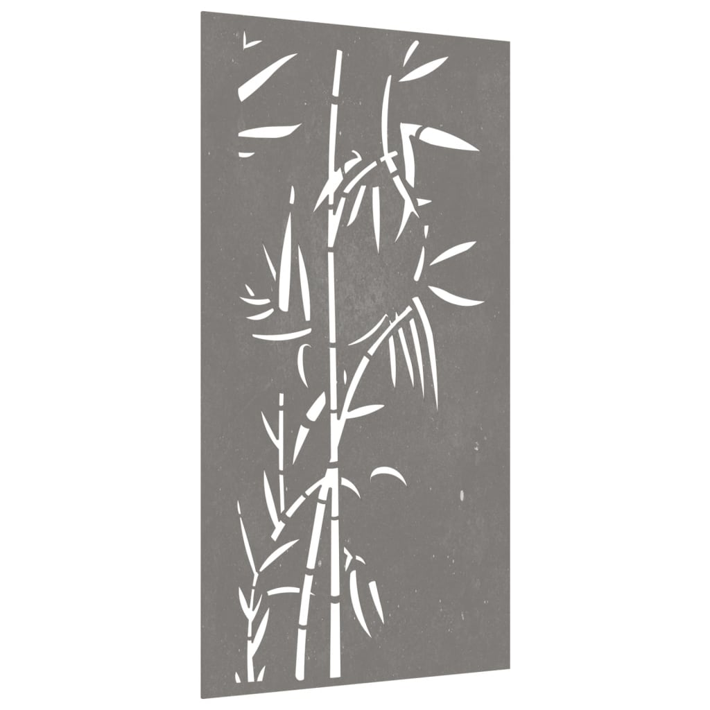 VidaXL Dekoracja ścienna w kształcie bambusa ogrodowego, 105x55 cm, stal corten