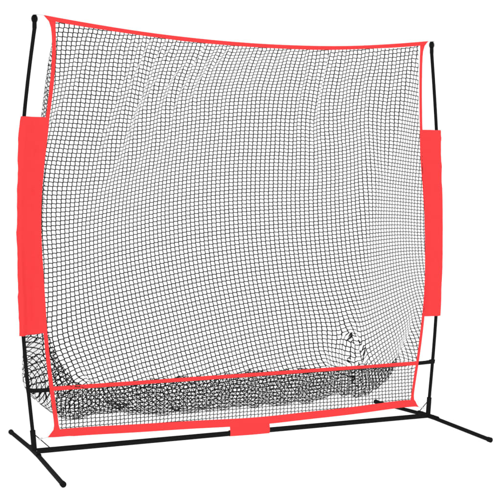 Vidaxl Baseball Net Portable 215x107x216 CM Polyester noir et rouge
