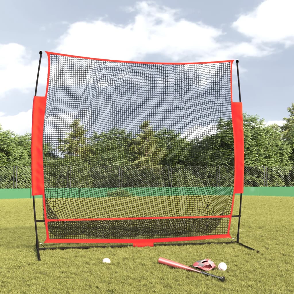 Vidaxl Baseball Net Portable 215x107x216 CM Polyester noir et rouge