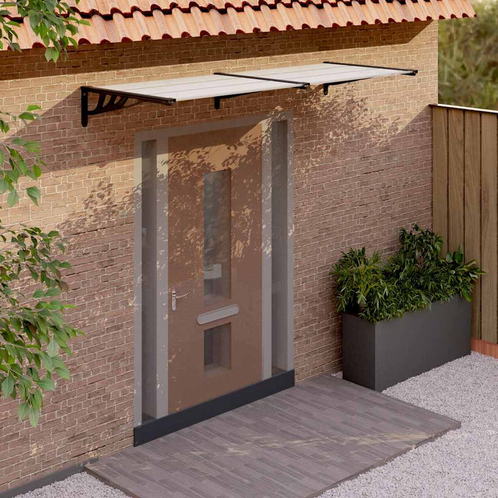 VIDAXX Dørbaldakin 239x90 cm polycarbonat sort og gennemsigtig
