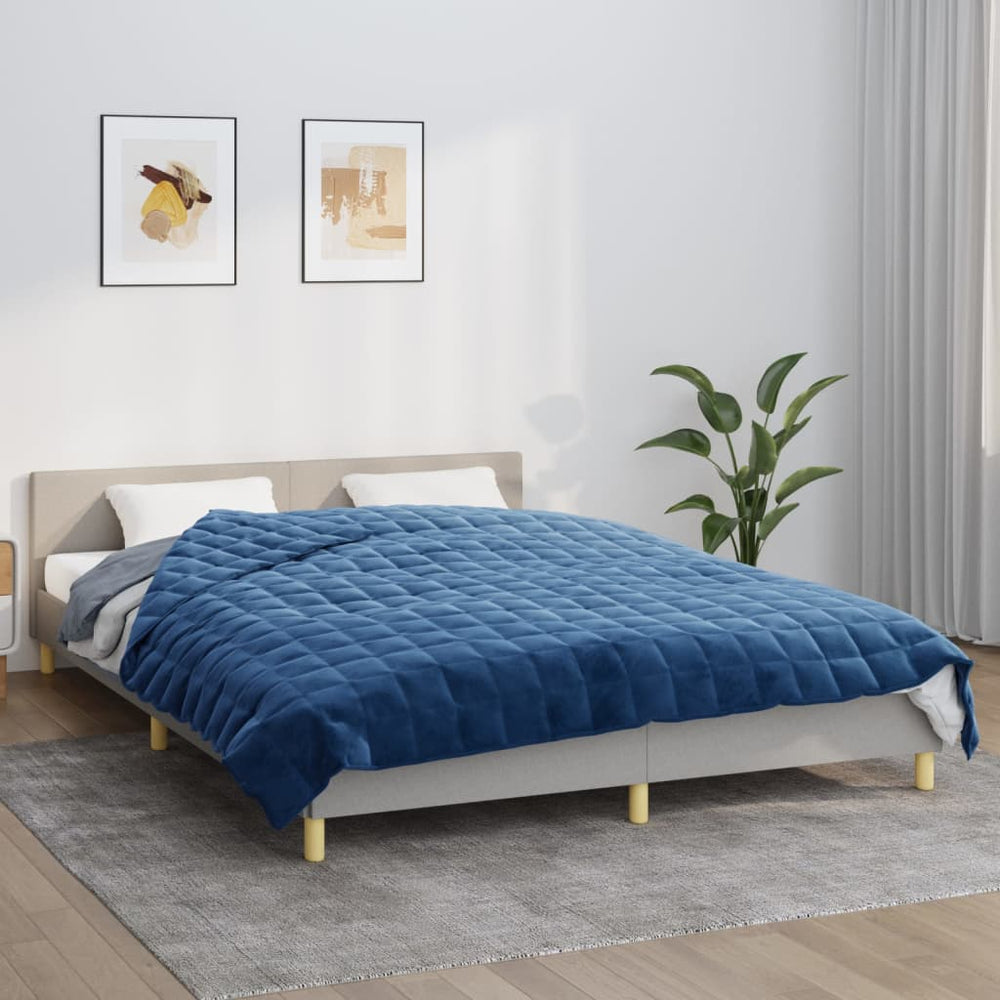 Vidaxl weighted blanket 220x240 cm 15 kg fabric blue