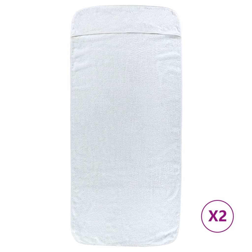 VidaXL toallas de playa 2 uds 400 g m² 75x200 cm tejido blanco