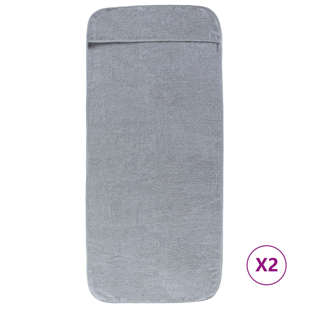 Vidaxl beach towels 2 pcs 400 g m² 60x135 cm fabric gray