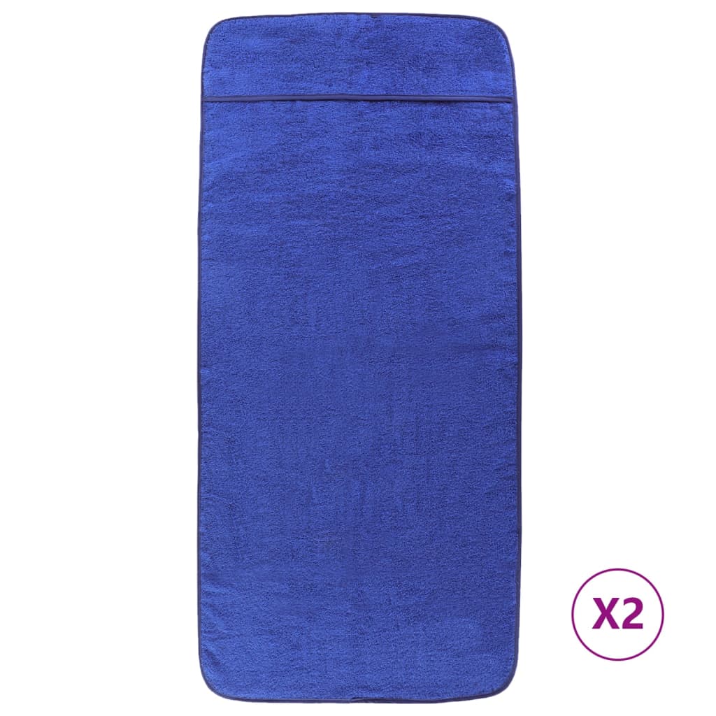 Vidaxl beach towels 2 pcs 400 g m² 60x135 cm fabric royal blue