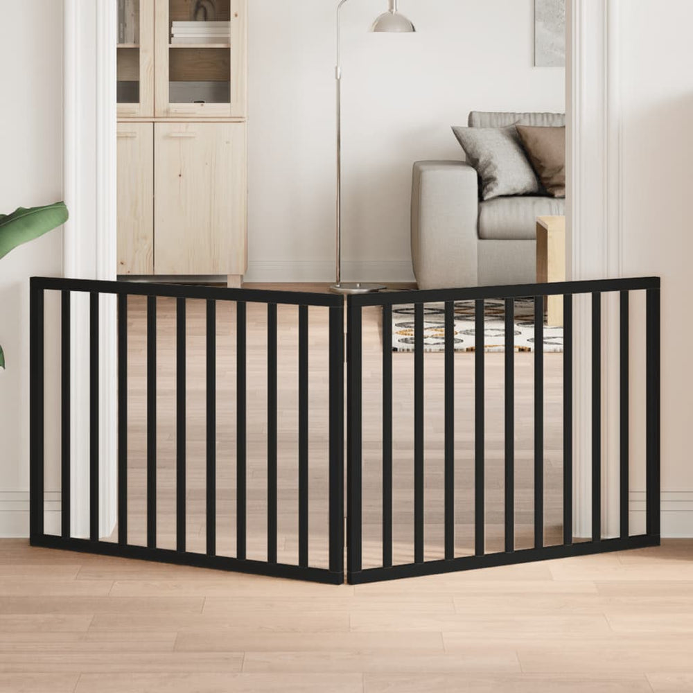 Vidaxl Dog Fence Collapsible 2 pannelli 160 cm Populierhout Nero