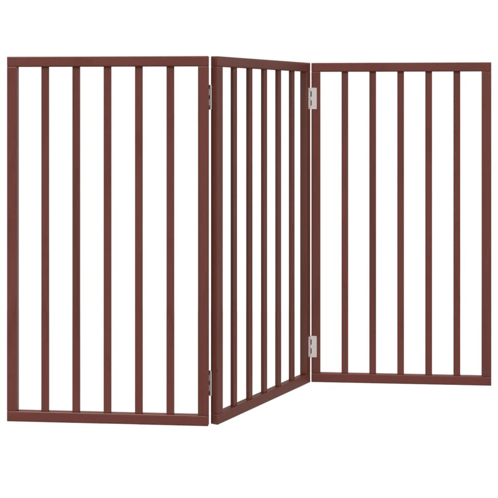 Vidaxl Hundezaun zusammenklappbar 3 Paneele 150 cm Pappelholz braun