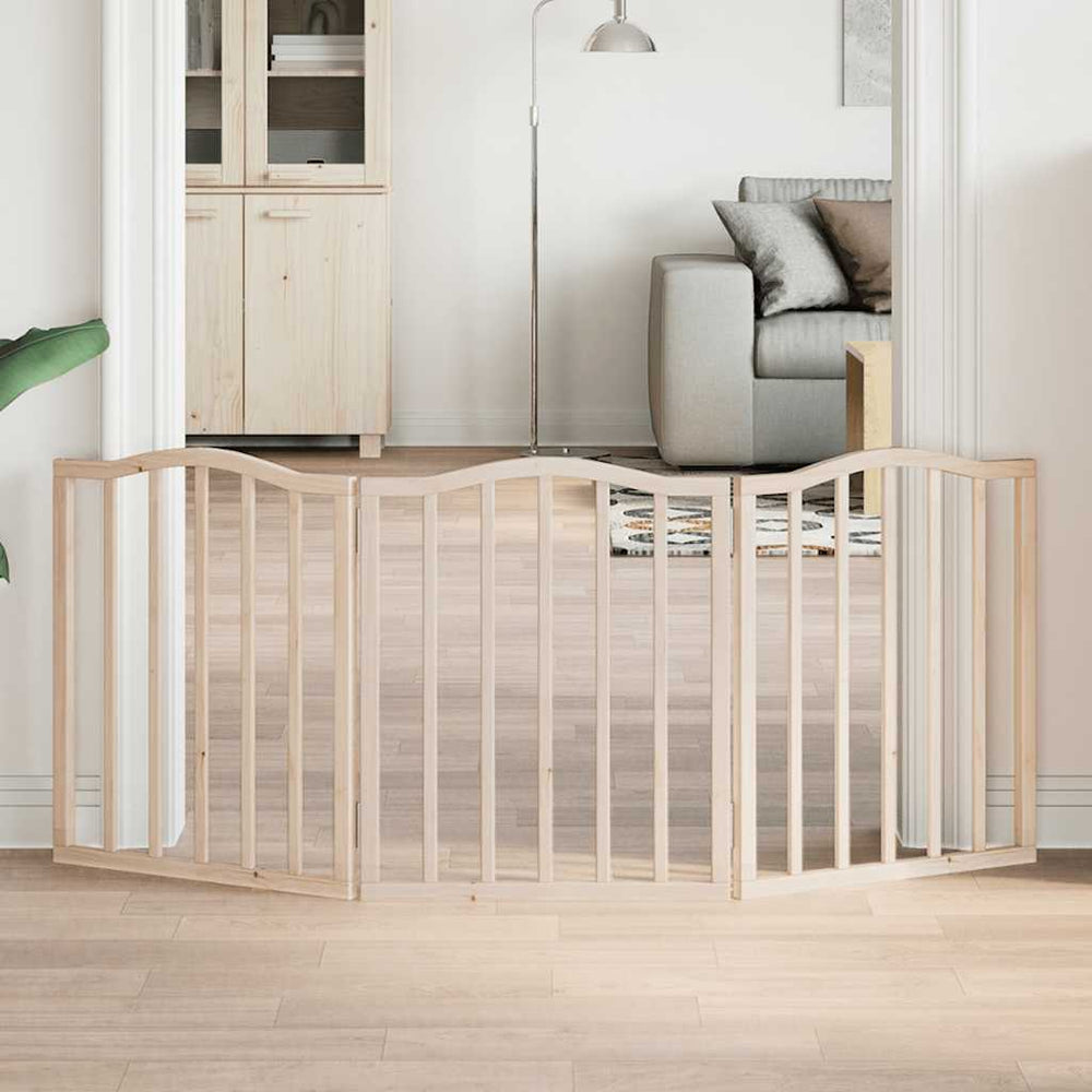 Vidaxl Hundezaun zusammenklappbar 3 Panels 150 cm Pappelholz
