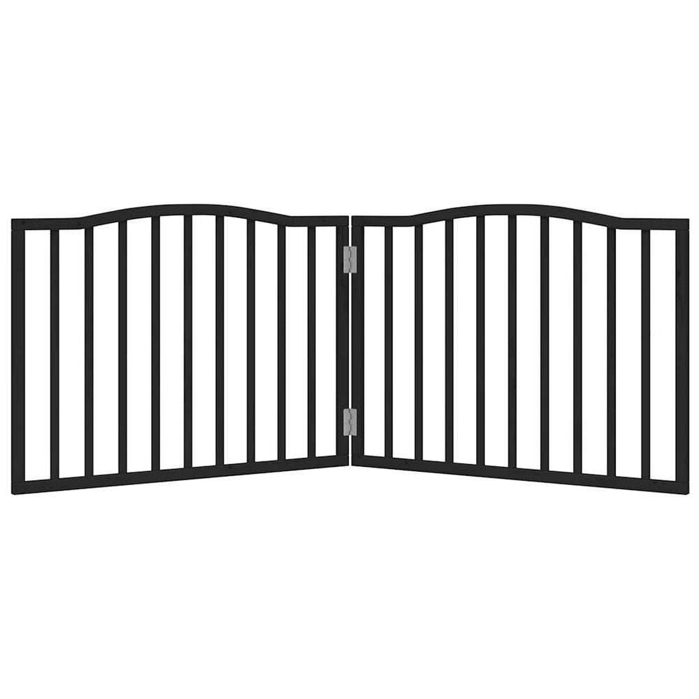 Vidaxl Dog Fence Collapsible 2 pannelli 160 cm Populierhout Nero