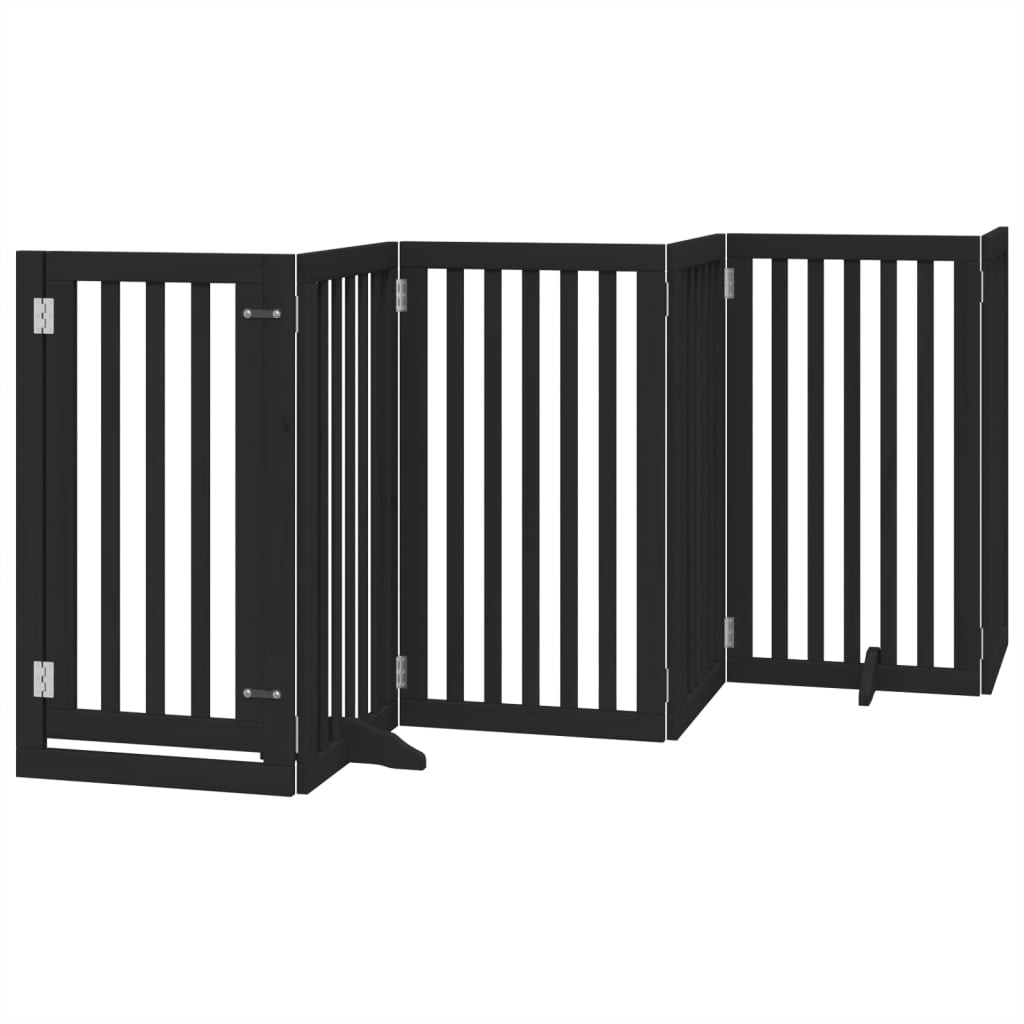 VidaXL dog fence Collapsible 6 panels 300 cm Populierhout Black