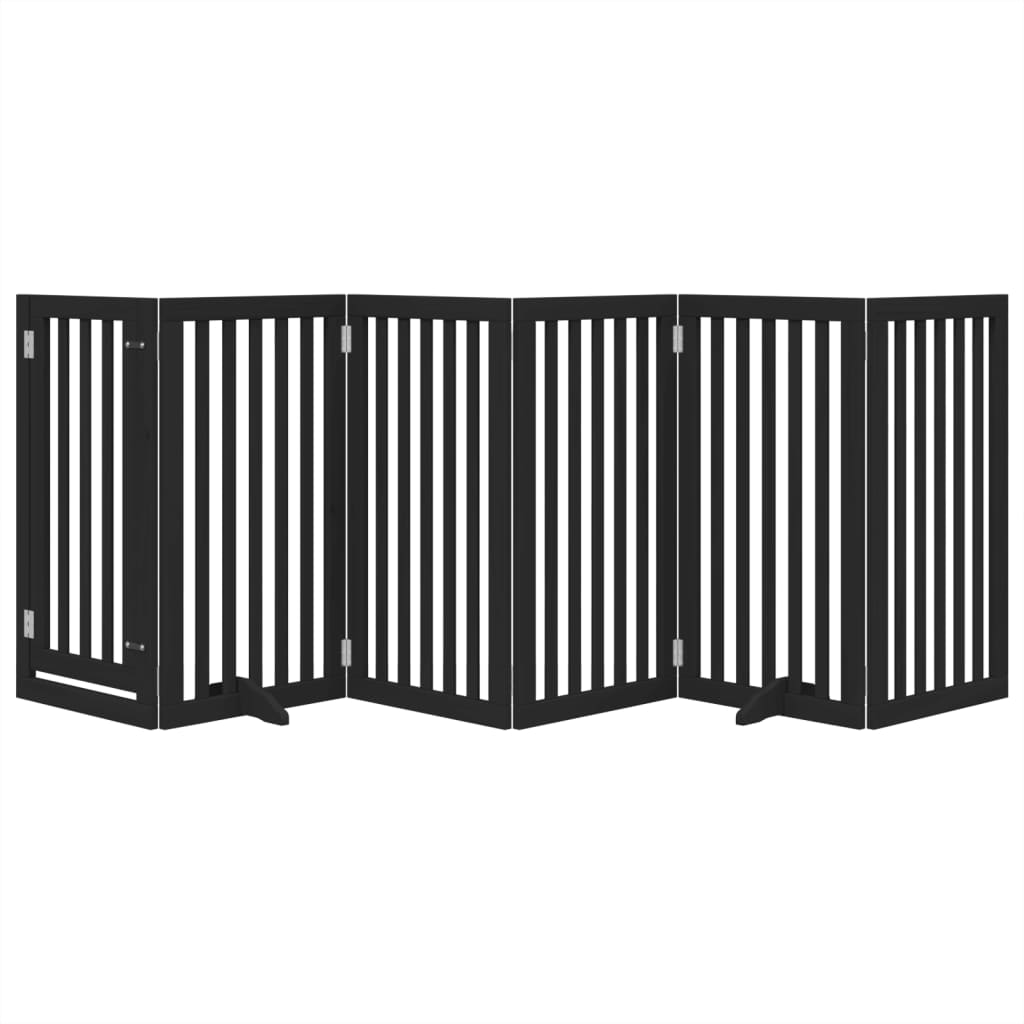 VidaXL dog fence Collapsible 6 panels 300 cm Populierhout Black