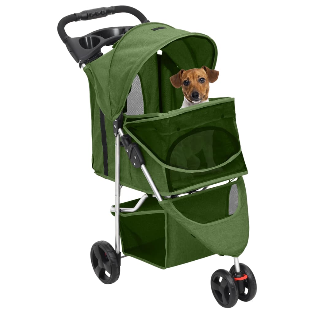 Vidaxx sammenfoldelig hunde klapvogn 80x46x98 cm Oxford stofgrøn