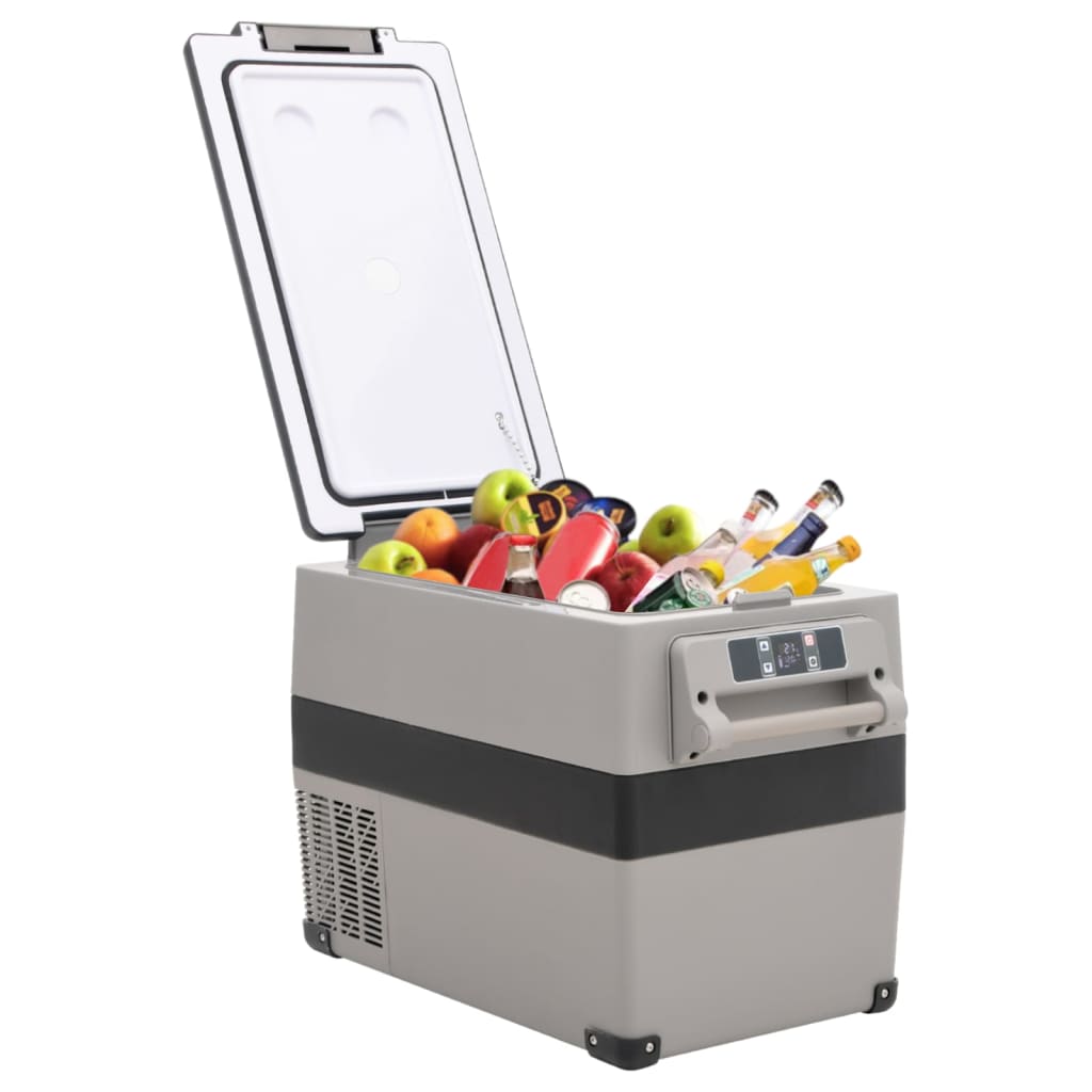 VidaXL Cooler Box with Handle and Adapter 55 L PP PE Black and Gray