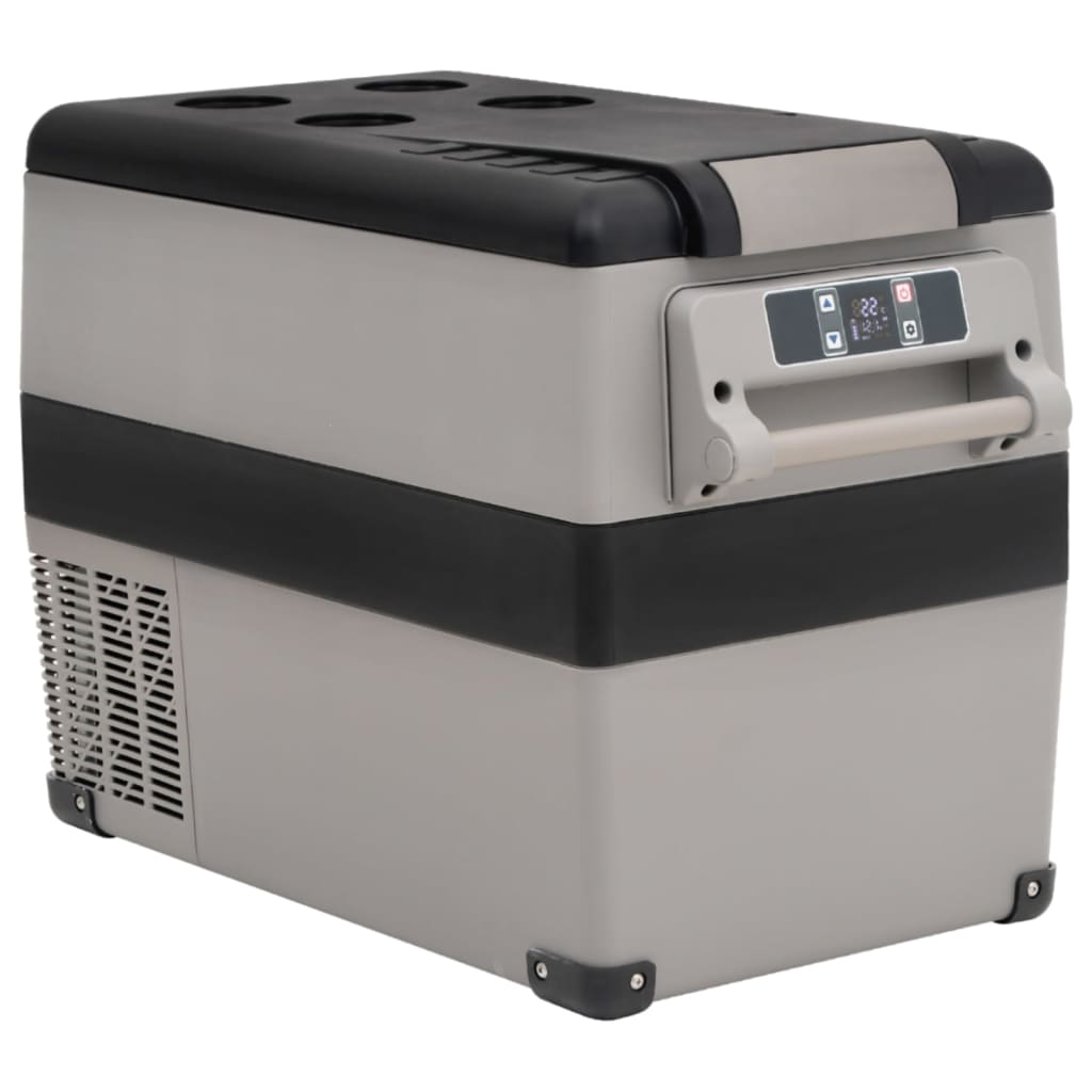 VidaXL Cooler Box with Handle and Adapter 55 L PP PE Black and Gray