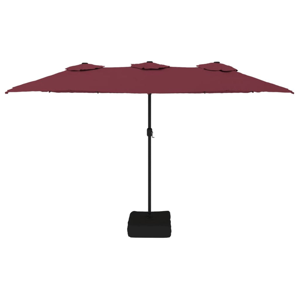 Vidaxl parasol dubbel dak 449x245 cm bordeauxrood