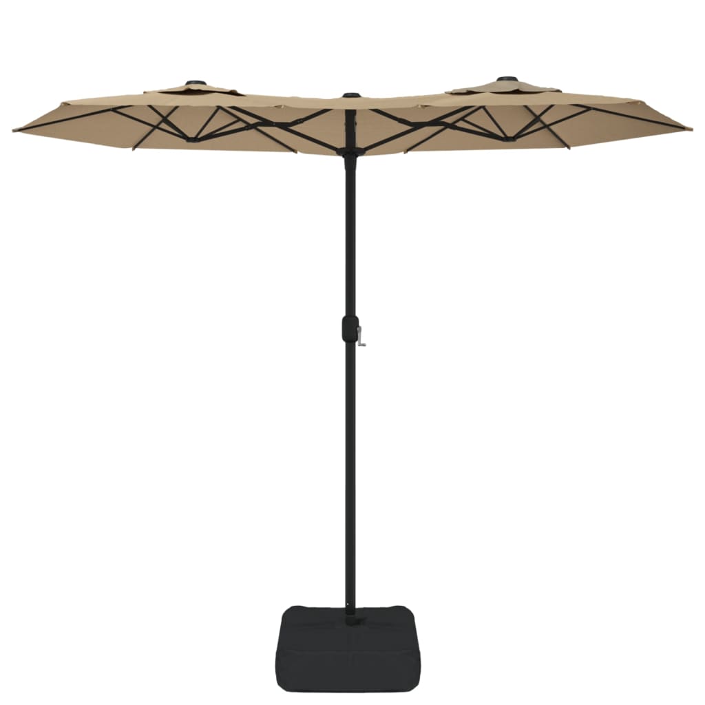 Vidaxx Parasol dvojna streha 316x240 cm taupe