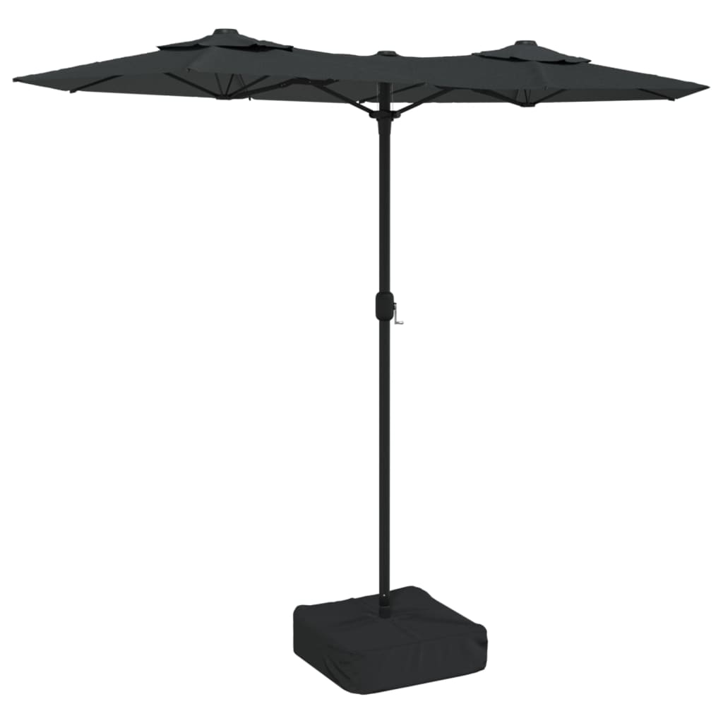 Vidaxx parasol dvojitá střecha s LED 316x240 cm Antracite