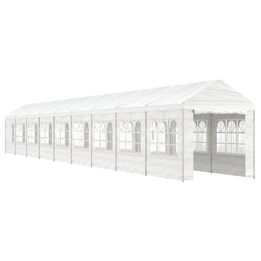 VidaXL Gazebo con tetto 20,07x2,28x2,69 m polietilene bianco
