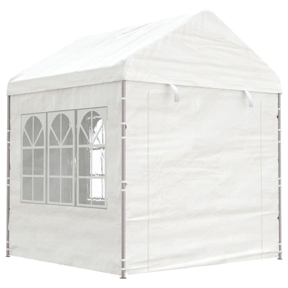 VidaXL Gazebo con tetto 20,07x2,28x2,69 m polietilene bianco