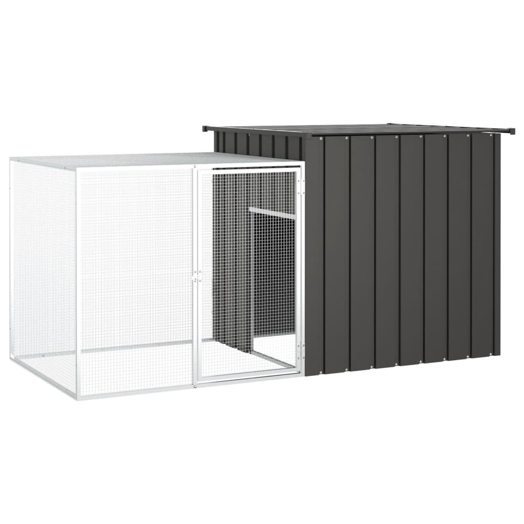 Vidaxxl Rabbit Hutch 200x91x100 cm pocinkani jekleni antracit