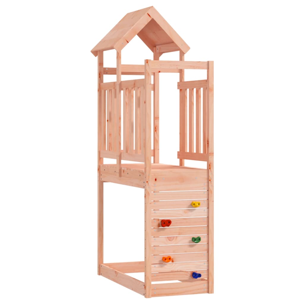 Vidaxl Play Tower With Rock Wall 53x110.5x214 cm Solid Douglas Wood