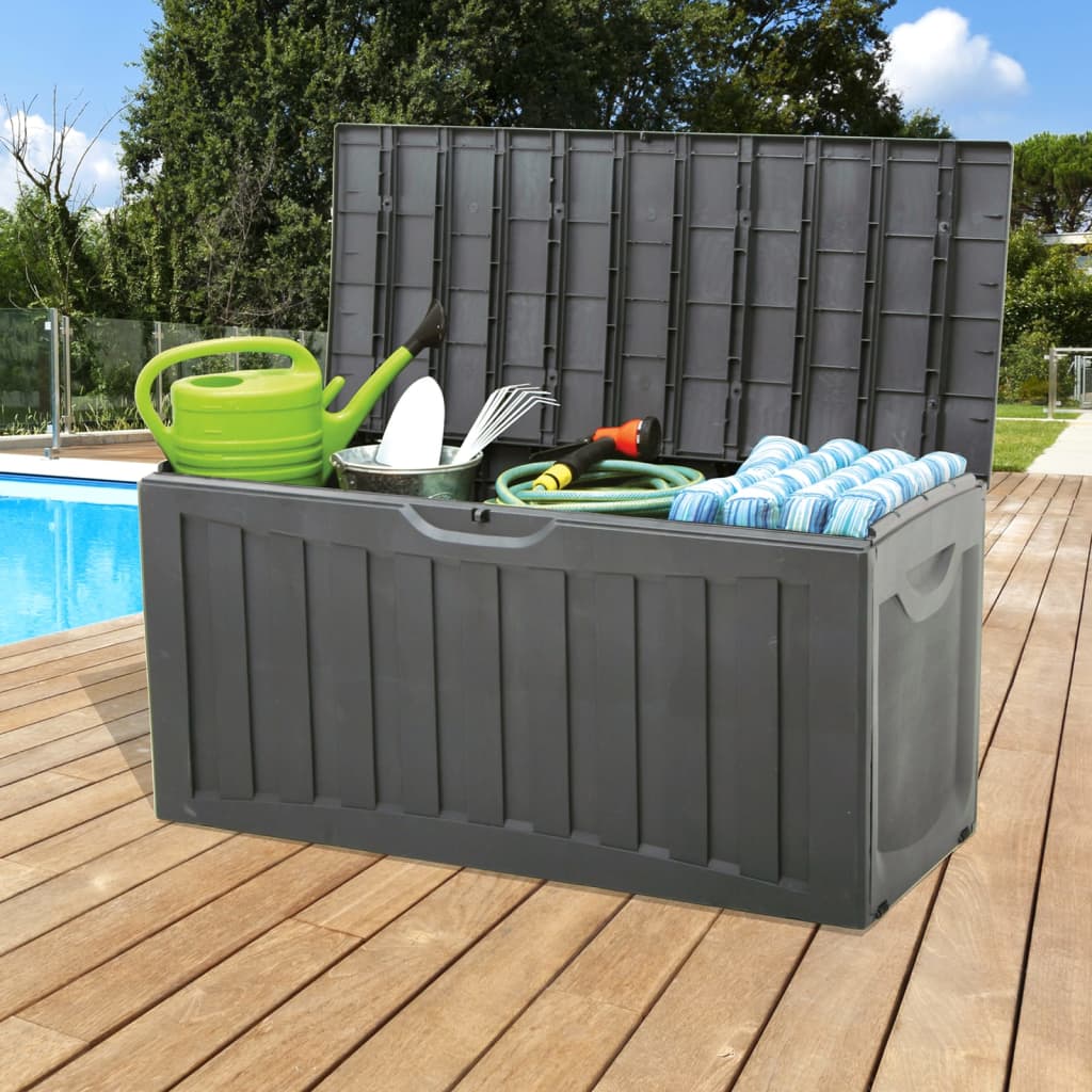 Vidaxl storage box 118x53x57 cm polypropylene black