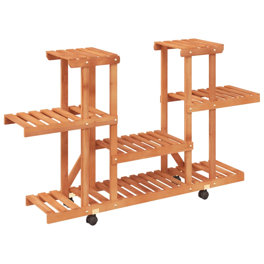 Vidaxx Plant Stand with Wheels 110x25x78 cm Solid Pine Wood