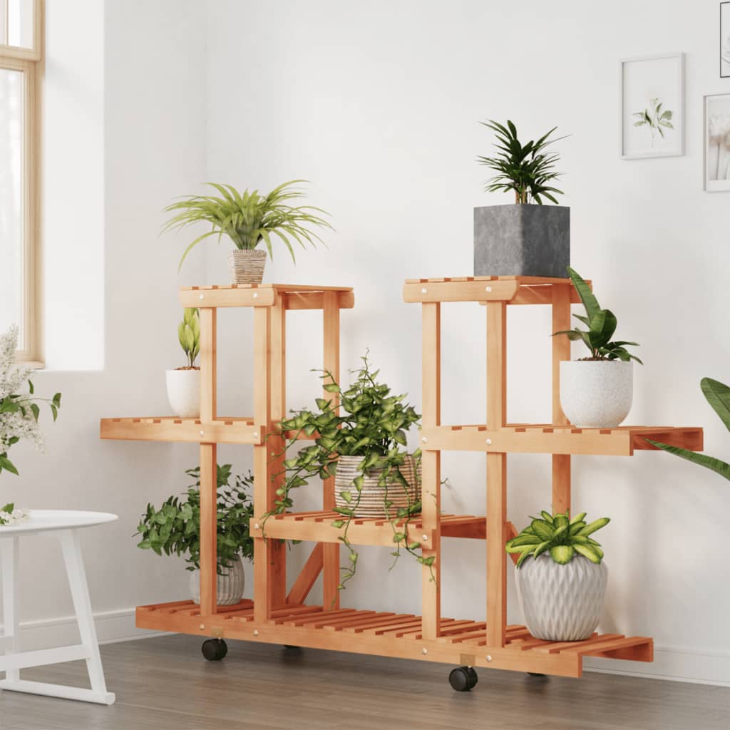 Vidaxx Plant Stand with Wheels 110x25x78 cm Solid Pine Wood