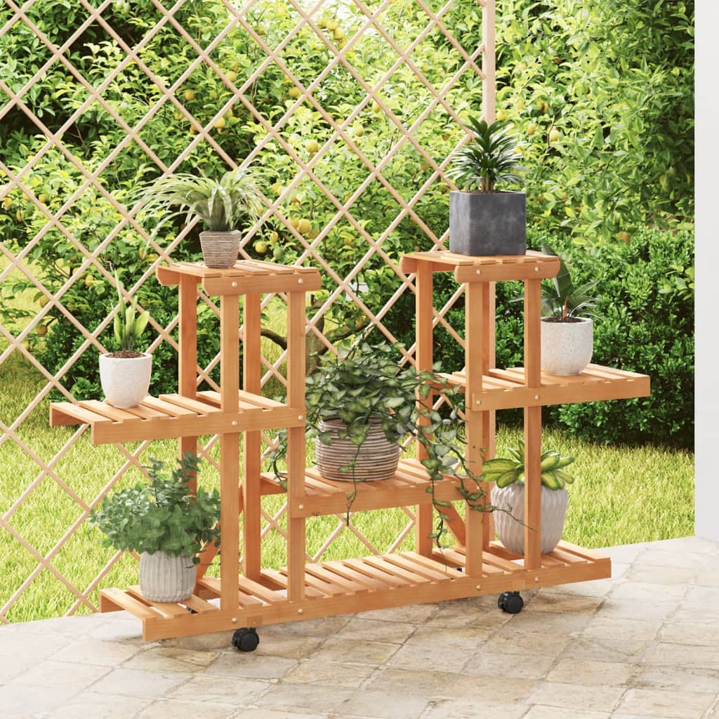 Vidaxx Plant Stand with Wheels 110x25x78 cm Solid Pine Wood
